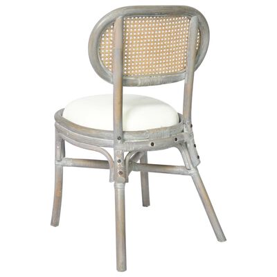 vidaXL Krzesła stołowe, 2 szt., szare, lniane poduszki
