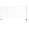 vidaXL Ogrodzenie Euro z słupkiem 25 x 1,2 m Stal pokryta PVC zielony