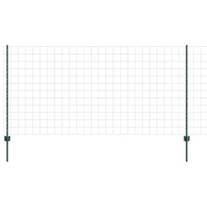vidaXL Ogrodzenie Euro z słupkiem 25 x 1,2 m Stal pokryta PVC zielony