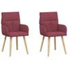 vidaXL Krzesła jadalne 2 pcs tkanina Czerwone wino 60 x 56 x 96 cm