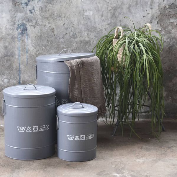 LABEL51 Pojemnik na pranie, 32x32x43 cm, M, antyczna szarość