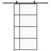 vidaXL Drzwi przesuwne z zestawem okuć czarne 102,5x205 cm ESG szkło