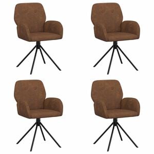 vidaXL Obrotowe krzesła jadalniane 4 pcs Sk&oacute;ra zamszowa brązowy