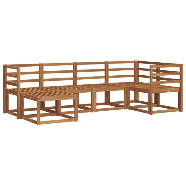 vidaXL Zestaw sof na zewnątrz z poduszką 6 pcs Naturalny i Jasny Szary