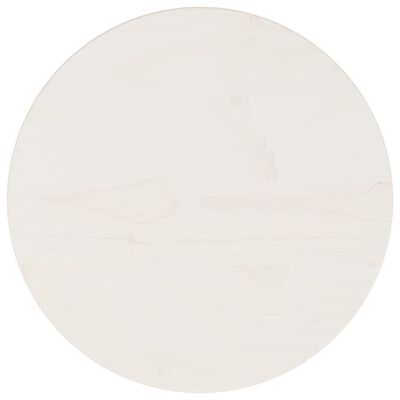 vidaXL Blat stołu, biały, Ø30x2,5 cm, lite drewno sosnowe