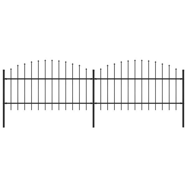 vidaXL Ogrodzenie ogrodowe z wł&oacute;cznią, stalowe, 359 x 125 cm, czarne