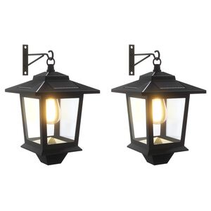 vidaXL Lampa Montażowa na Ścianie 2 szt. Czarny 19 x 14 x 25 cm