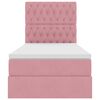 vidaXL Ł&oacute;żko z miejscem na przechowywanie i LED R&oacute;żowy 90 x 190 cm