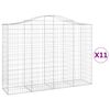 vidaXL Kosze gabionowe, 11 szt, 200x50x140/160cm, galwanizowane żelazo