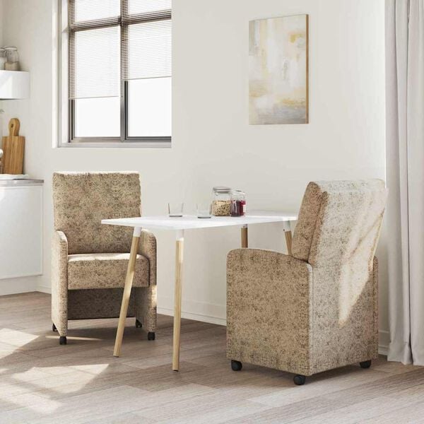 vidaXL Krzesełka jadalne na k&oacute;łkach 2 pcs Jasnoszary 58 x 67 x 97 cm