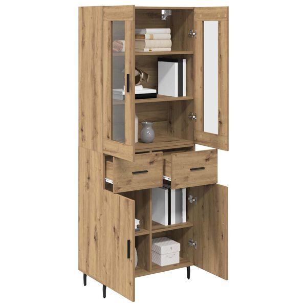 vidaXL Highboard 2 pcs Dąb rzemieślniczy Materiał drewnopochodny