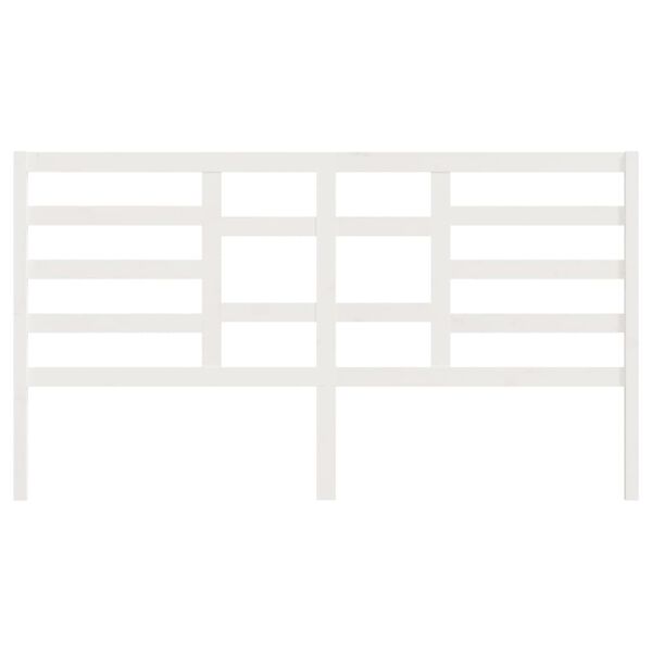 vidaXL Wezgłowie ł&oacute;żka, białe, 206x4x104 cm, lite drewno sosnowe