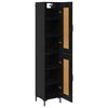 vidaXL Highboard Czarny Dąb 34,5 x 34 x 180 cm Materiał drewnopochodny