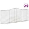 vidaXL Kosze gabionowe, 6 szt, 400x50x160/180 cm, galwanizowane żelazo