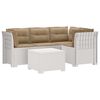 vidaXL Sofa ogrodowa dla 4 os&oacute;b z poduszkami w stylu rattanowym PP