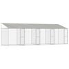 vidaXL Klatka dla psa z dachem srebrny 800 x 200 x 256 cm Stal i PE
