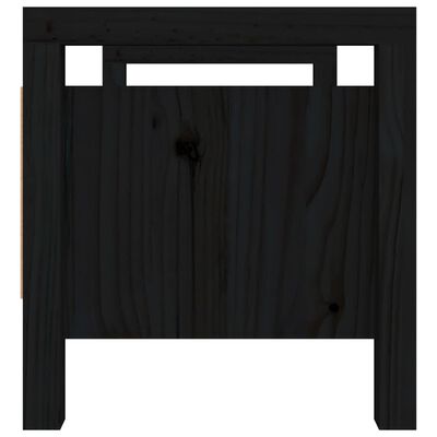 vidaXL Ławka do przedpokoju, czarna, 80x40x43 cm, lite drewno sosnowe