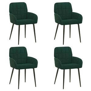 vidaXL Krzesła jadalne 4 pcs Welur Ciemnozielony 57 x 50 x 85 cm