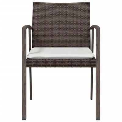 vidaXL Krzesła ogrodowe z poduszkami, 2 szt., brązowe, 56,5x57x83 cm