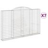 vidaXL Kosze gabionowe, 7 szt, 300x30x180/200 cm, galwanizowane żelazo