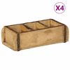 vidaXL Taca 4 pcs Brązowy 30 x 14 x 9 cm Lite Drewno Recyklingowe