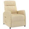 vidaXL Fotel rozkładany, kremowy, obity tkaniną