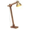 vidaXL Lampa podłogowa, kolor mosiądzu, E27, lite drewno mango
