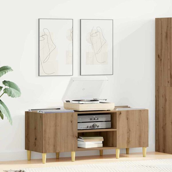 vidaXL Szafka na płyty winylowe Dąb rzemieślniczy 121 x 38 x 48 cm