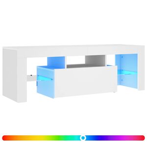 vidaXL Szafka pod TV z oświetleniem LED, biała, 120x35x40 cm