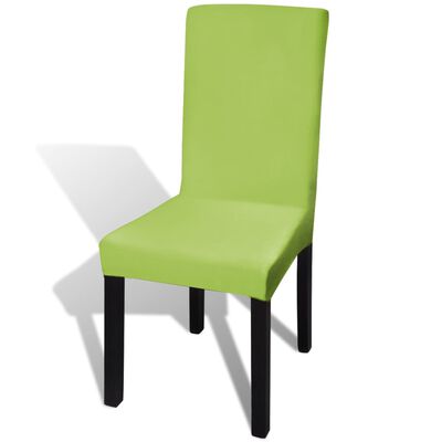 vidaXL Elastyczne pokrowce na krzesła w prostym stylu, 6 szt., zielone