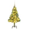 vidaXL Sztuczna choinka ze 150 LED, bombkami i śniegiem, 120 cm