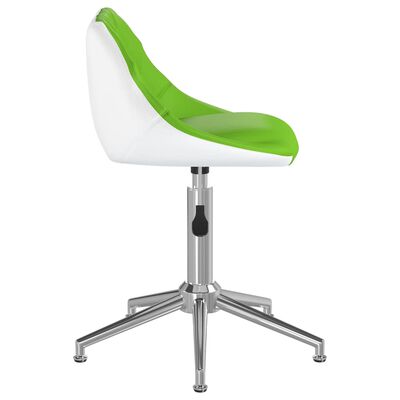 vidaXL Obrotowe krzesła stołowe, 4 szt., zielono-białe, ekoskóra