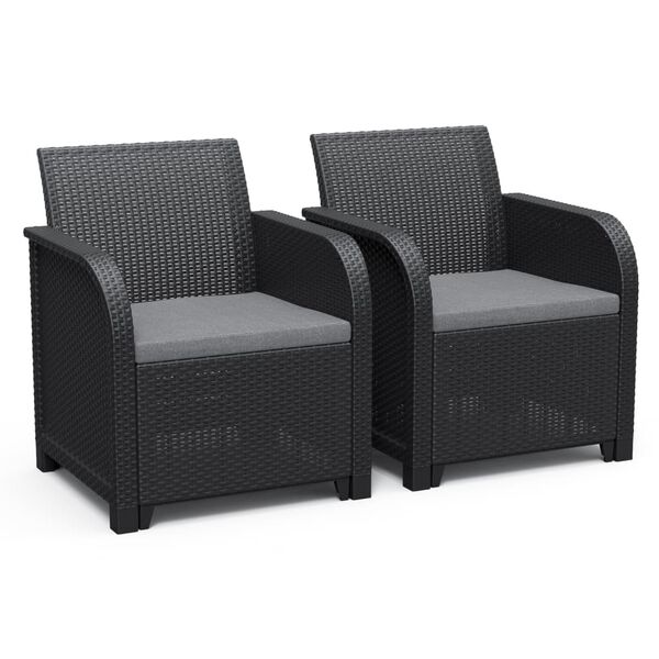 Keter Krzesła ogrodowe Rosalie, 2 szt., grafitowe