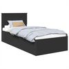 vidaXL Ramka ł&oacute;żka Z zagł&oacute;wkiem Czarny 75 x 190 cm Drewno inżynieryjne