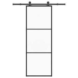 vidaXL Drzwi przesuwne z osprzętem, szkło ESG i aluminium, 76x205 cm