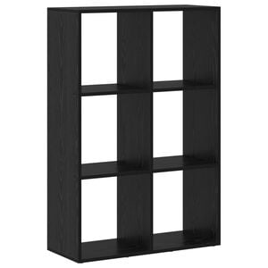 vidaXL Szafka na książki 6 poziomy 69,5 x 29 x 103,5 cm Czarny Dąb