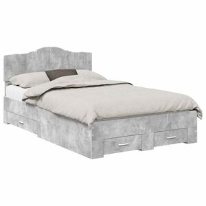vidaXL Ramka ł&oacute;żka Betonowy szary 120 x 190 cm Drewno inżynieryjne