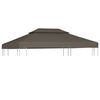 vidaXL Zadaszenie altany, 2-poziomowe, 310 g/m&sup2;, 4 x 3 m, taupe