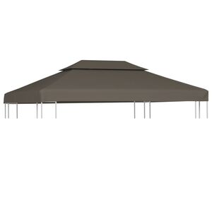 vidaXL Zadaszenie altany, 2-poziomowe, 310 g/m&sup2;, 4 x 3 m, taupe