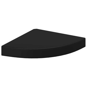 vidaXL Narożna p&oacute;łka ścienna, czarna, 25x25x3,8 cm, MDF