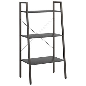 vidaXL Regał drabina z 3 p&oacute;łkami, czarny, 56x35x108 cm