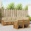 vidaXL Zestawy sof 8 pcs Naturalny i Beżowy Lite Drewno Akacji