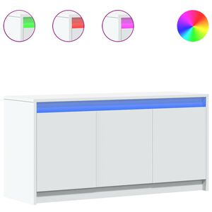 vidaXL Szafka TV z LED, biała, 100x34x50 cm, materiał drewnopochodny