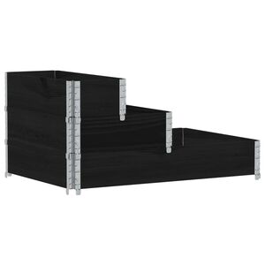 vidaXL 3-poziomowa podwyższona donica, czarna, 120x80 cm, sosnowa