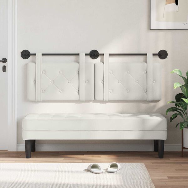 vidaXL Wisząca Głowa Biały 150 x 55 x 5 cm Sk&oacute;ra ekologiczna