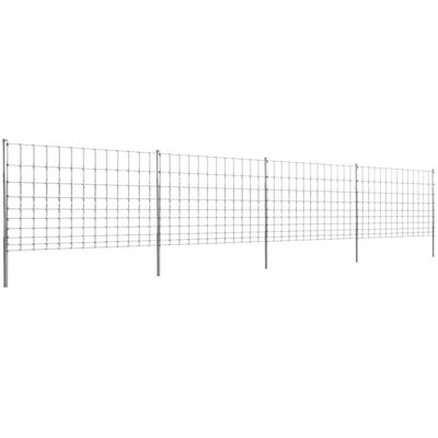 vidaXL Ogrodzenie z siatki ze słupkami, ocynkowane żelazo, 50 m