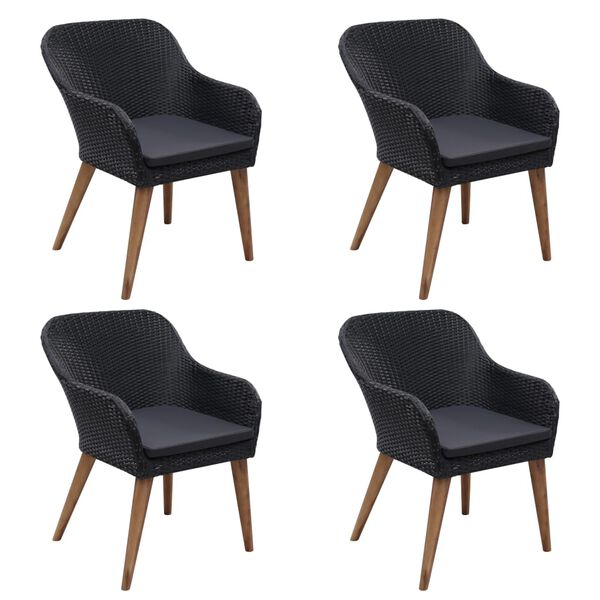 vidaXL 5-częściowy zestaw mebli ogrodowych, czarny