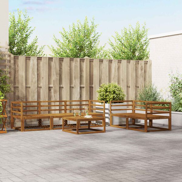 vidaXL Zestaw sof na zewnątrz z poduszką 6 pcs Naturalny i Kremowy