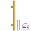 vidaXL Uchwyty do szafek, 20 szt., złote, 96 mm, stal nierdzewna