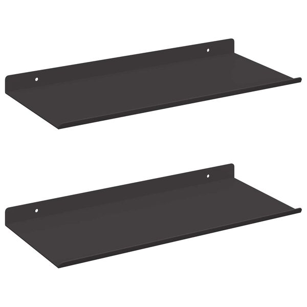 vidaXL P&oacute;łka ścienna z p&oacute;łką 2 pcs Czarny 40 x 17,5 x 2,5 cm